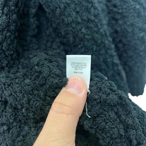 Zenana Black Cardigan Long Sleeve Popcorn Fleece Open Front Women's Size Small - Picture 6 of 9